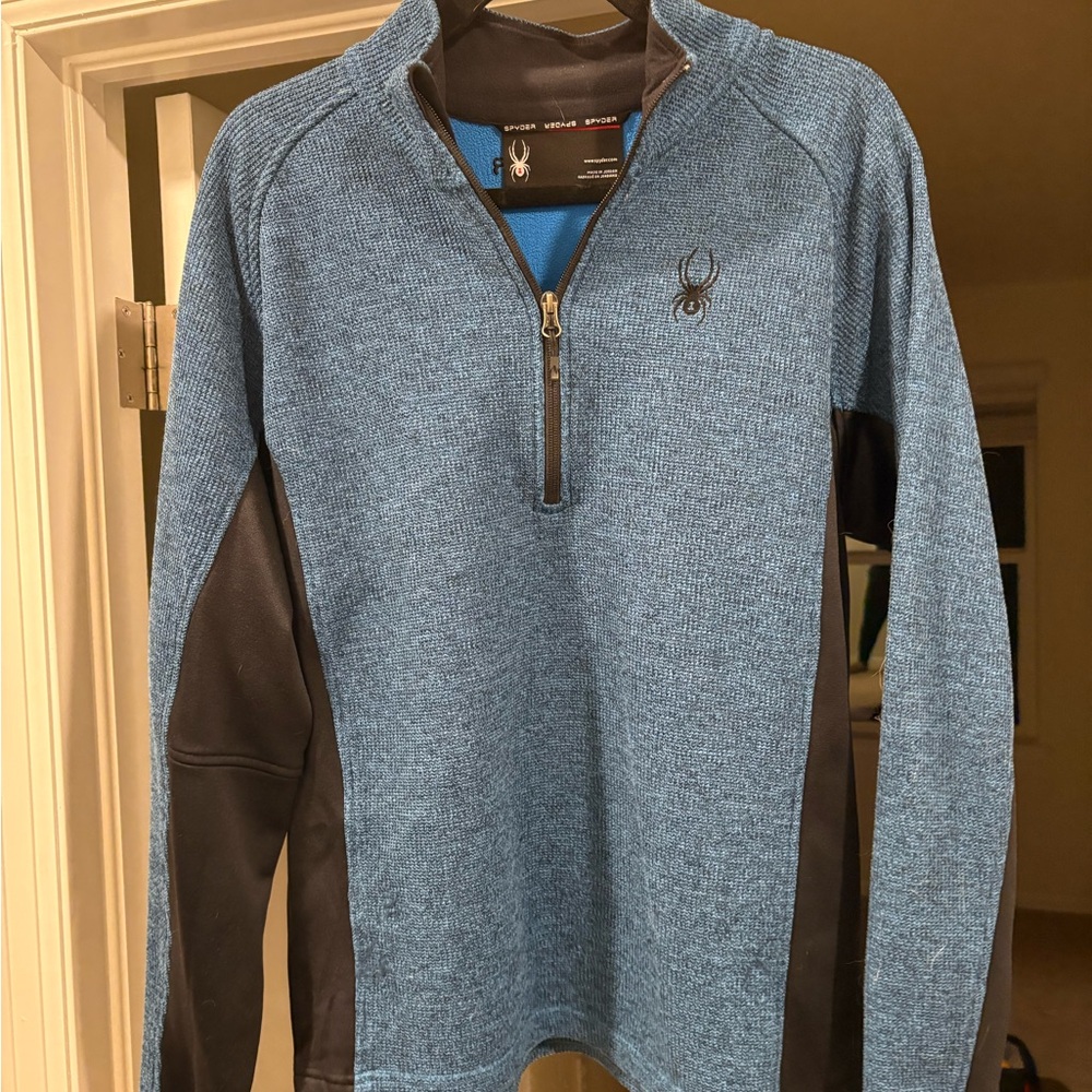 Spyder Blue and Black Performance Pullover